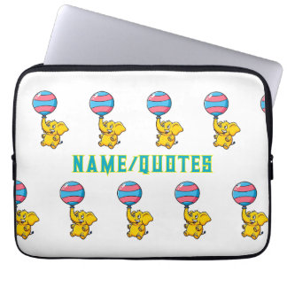 Capa Para Notebook Cheerful Baby Elephant Hot Air Balloon