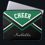 Capa Para Notebook Cheerleader Verde Escuro Cheer<br><div class="desc">Cheerleaderes Bolsas de laptop Eletrônicas. ✔ NOTA: APENAS MUDE AS ÁREAS MODELO NECESSÁRIAS! 😀 Se necessário, você pode remover o texto e começar a adicionar o texto e a fonte que quiser. 📌 Se você precisar de mais personalização, clique no botão "Clique para personalizar mais" ou "Personalizar ou Editar Design"...</div>