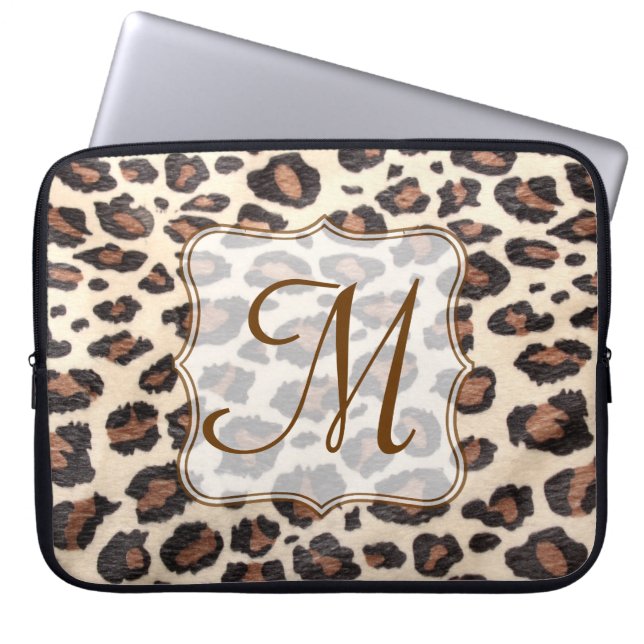 Capa Para Notebook Cheetah Spot Animal Print Monograma 15" Laptop (Frente)
