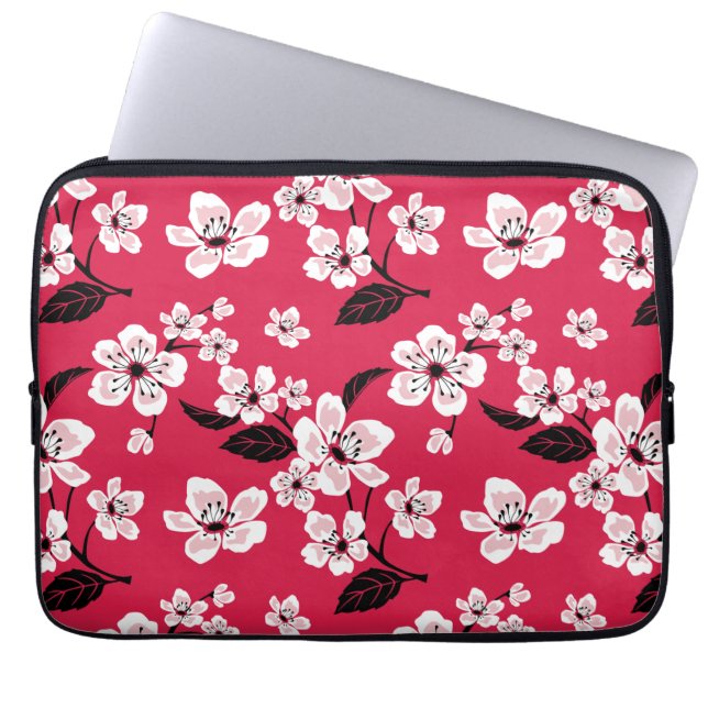 CAPA PARA NOTEBOOK CHERRY BLOSSOM - SAKURA (VERMELHO) (Frente)