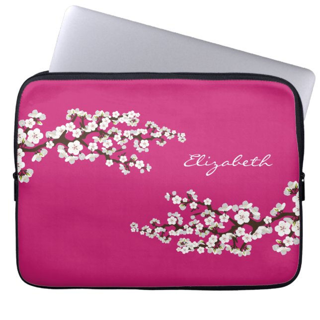 Capa Para Notebook Cherry Blossoms Sakura Bolsa de laptop (fuschia) (Frente)