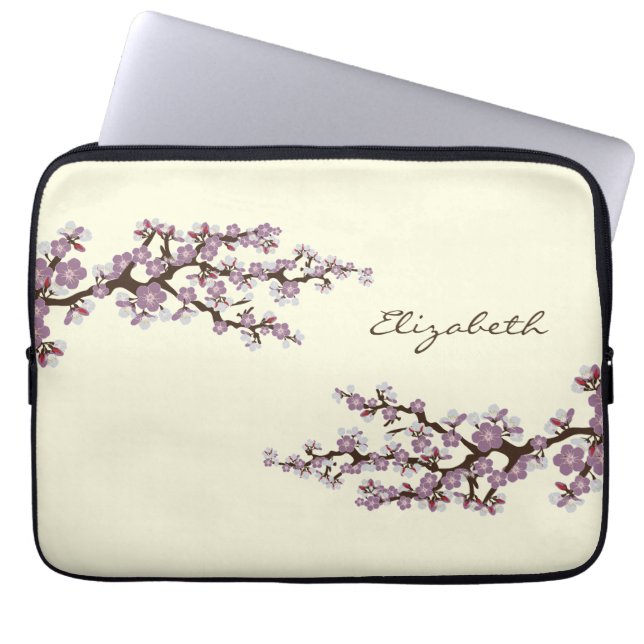 Capa Para Notebook Cherry Blossoms Sakura Bolsa de laptop (roxo) (Frente)