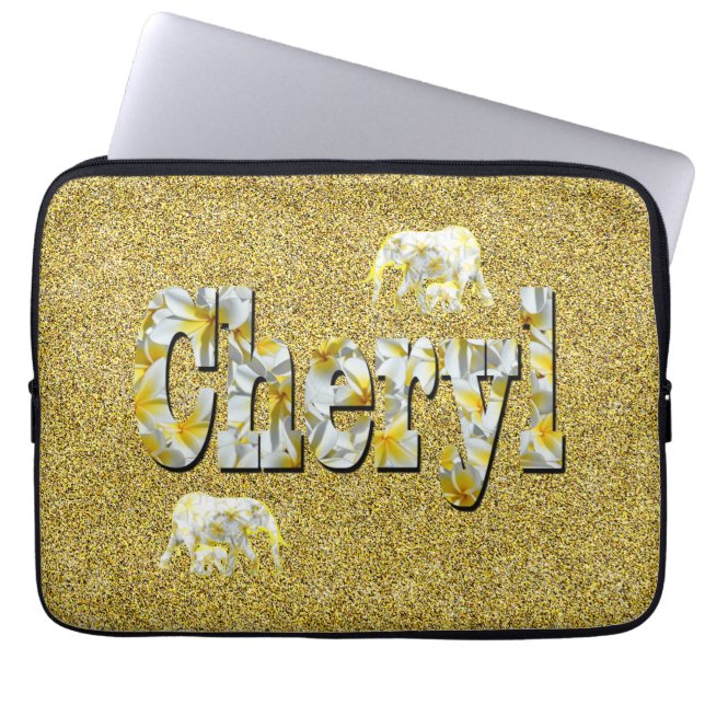 Capa Para Notebook Cheryl Name Com Flores De Frangipani, (Frente)