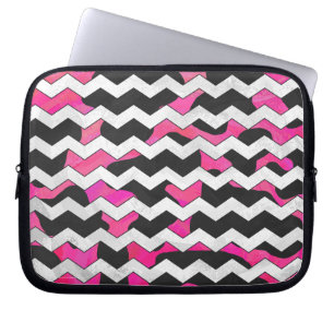 Capa Para Notebook Chevron Vaca Rosa e Preto