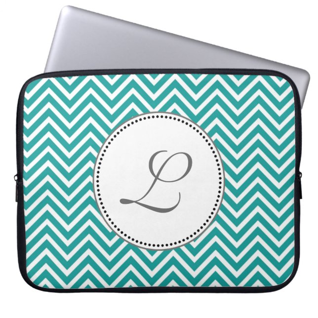 Capa Para Notebook Chevron zigzag elegante, clássico e branco (Frente)