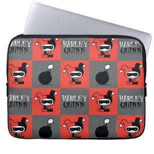 Capa Para Notebook Chibi Harley Quinn Checker Patterno