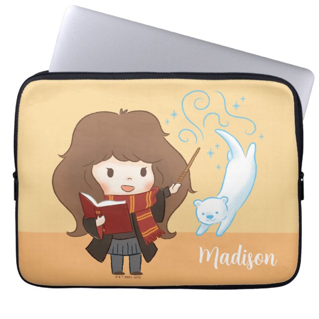 Capa Para Notebook Chibi Hermione Granger Patronus (Frente)