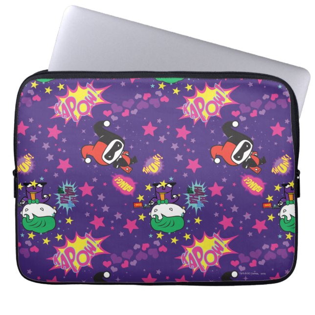Capa Para Notebook Chibi Joker e Harley Pattern (Frente)
