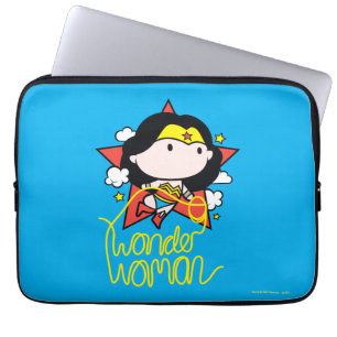 Capa Para Notebook Chibi Mulher Maravilha Voando Com Laço