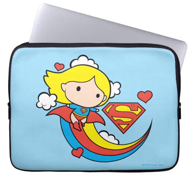 Capa Para Notebook Chibi Supergirl Flying Rainbow (Frente)