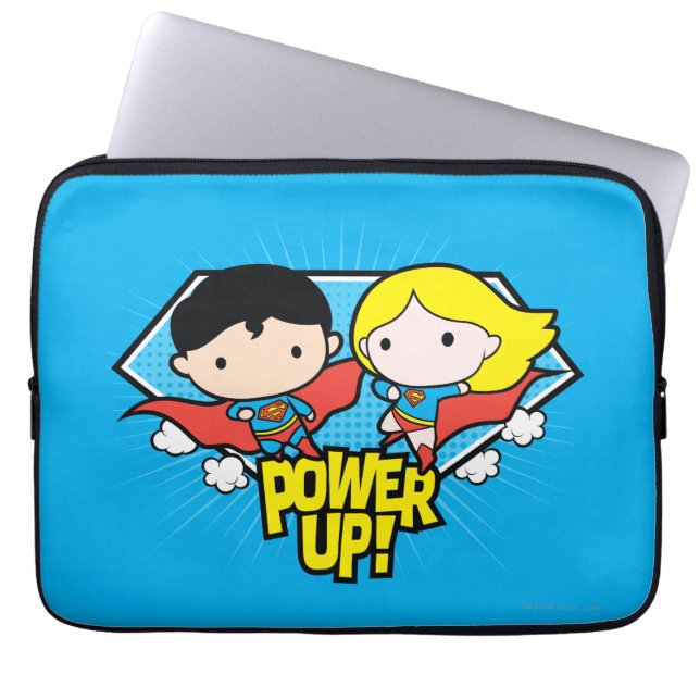 Capa Para Notebook Chibi Superman e Chibi Supergirl Ligam! (Frente)