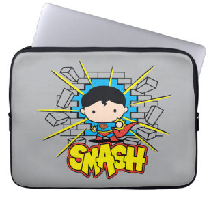 Capa Para Notebook Chibi Superman Smashing Através da Parede de tijol
