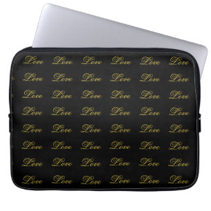 Capa Para Notebook Chic Grafite Dourada Escrita Amor Branco Caligrafi