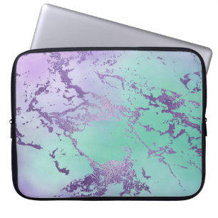 Capa Para Notebook Chic Marble Lavanda violeta verde