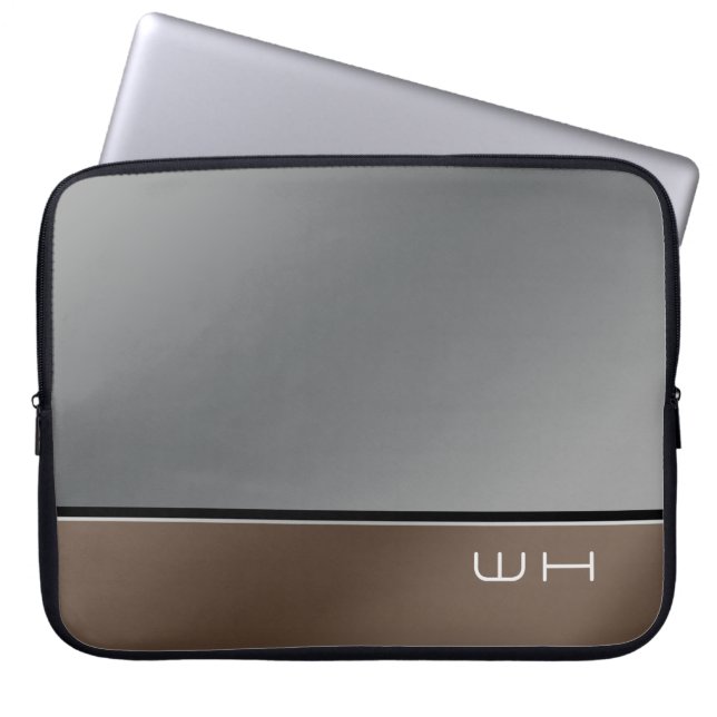 Capa Para Notebook Chic Modern Business Cinza Brown (Frente)