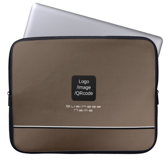 Capa Para Notebook Chic Modern Business Logo Brown (Frente)