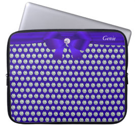 Capa Para Notebook Chic moderno & diamantes cintilantes em Laptop azu