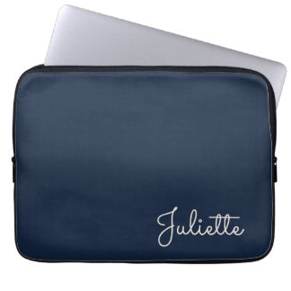 Capa Para Notebook Chic Navy Nome Personalizado em Letra de Assinatur