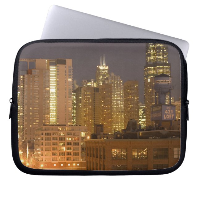 Capa Para Notebook Chicago, Illinois, Skyline de West Loop em (Frente)