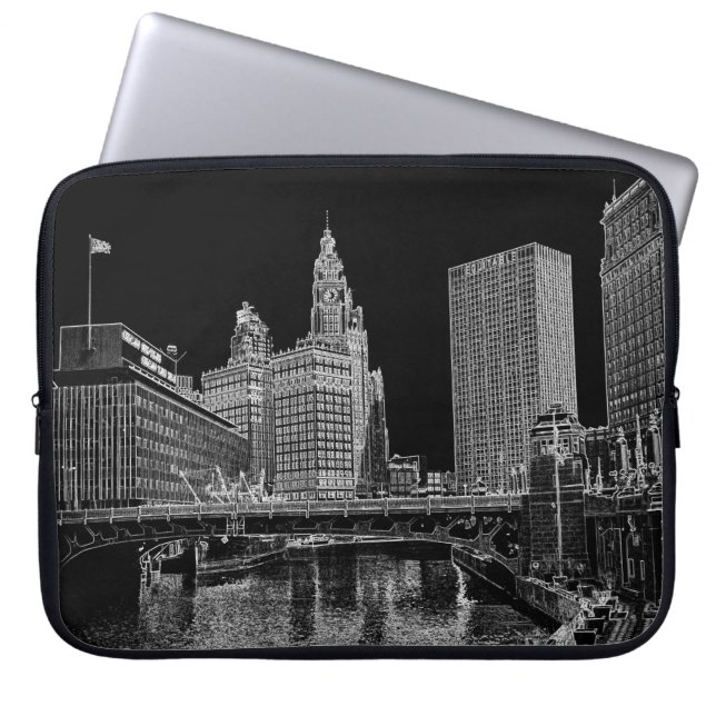 Capa Para Notebook Chicago River 1967 Wrigley Building Sun Times Bldg (Frente)