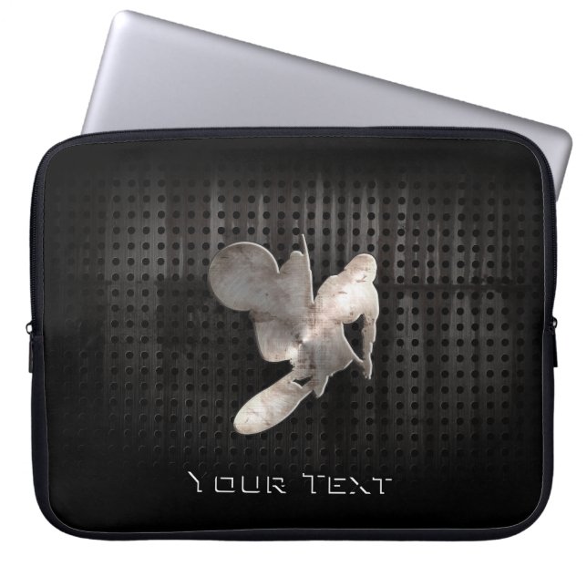 Capa Para Notebook Chicote do motocross; Preto legal (Frente)