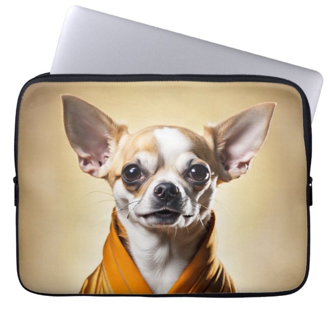 Capa Para Notebook Chihuahua budista (Frente)
