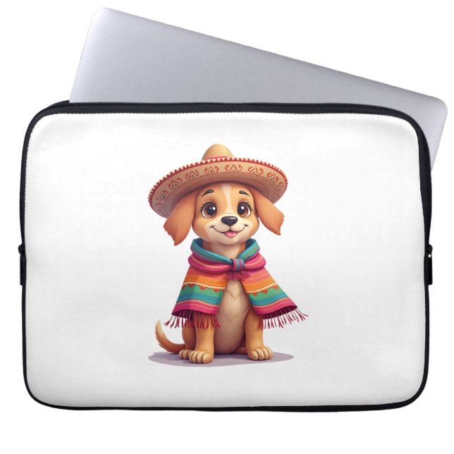Capa Para Notebook Chihuahua México Cinco de Mayo Cachorro Engraçado  (Frente)