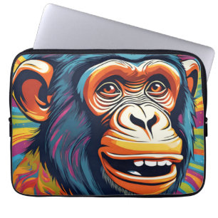 Capa Para Notebook Chimpanzé Engraçado e Louco