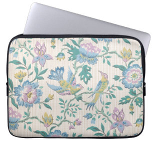 Capa Para Notebook Chinoiserie Vintage Floral Pássaro Padrão Pastel