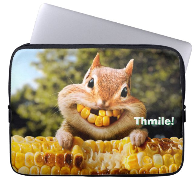 Capa Para Notebook Chipmunk Eating Corn (Frente)