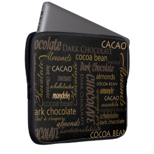 Capa Para Notebook Chocolate, amêndoas e design de texto escuro do