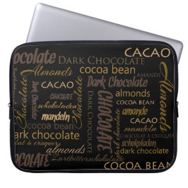 Capa Para Notebook Chocolate, amêndoas e design de texto escuro do