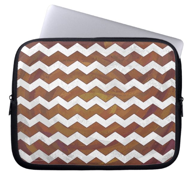 Capa Para Notebook Chocolate Carmel Swirl Chevron Patterno (Frente)