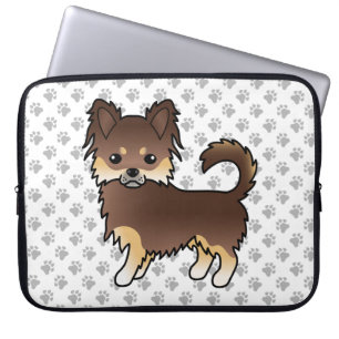 Capa Para Notebook Chocolate E Tan Long Casaco Chihuahua Cachorro E P