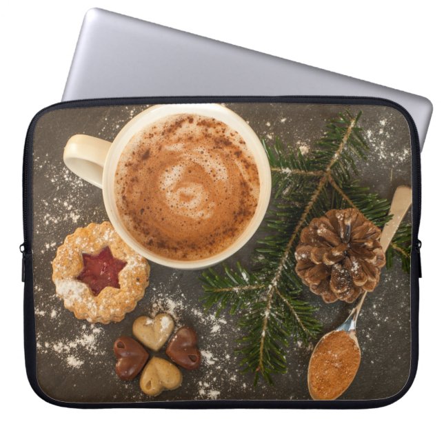 Capa Para Notebook Chocolate Quente de Natal (Frente)