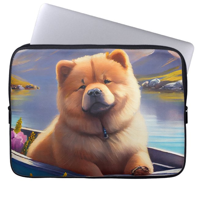 Capa Para Notebook Chow Chow em um Paddle: Uma aventura cênica (Frente)