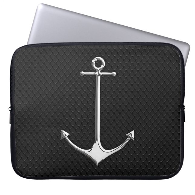 Capa Para Notebook Chrome Anchor no estilo de vida náutico da pele Co (Frente)
