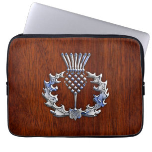 Capa Para Notebook Chrome e Mahogany Wood Scottish Thistle Impressão