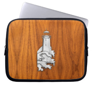 Capa Para Notebook Chrome Like Lighthouse on Teak Wood