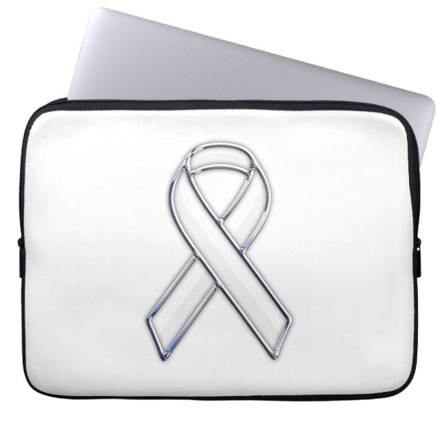 Capa Para Notebook Chrome Print Belted White Ribbon Awareness (Frente)