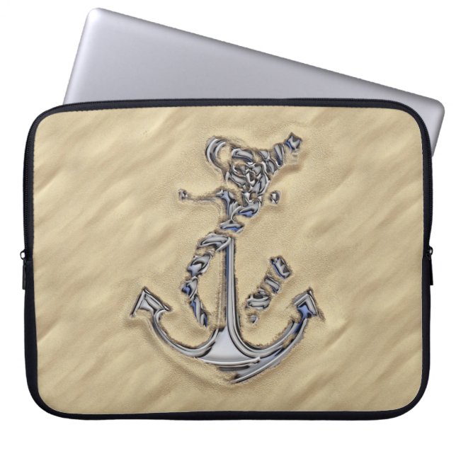 Capa Para Notebook Chrome Rope Anchor on the Beach (Frente)