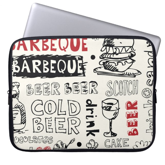 Capa Para Notebook Churrasco Louco: Arte de Rabisco (Frente)