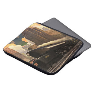 Capa Para Notebook Cidade Antiga, Trem T1 Duplex em Trilhos de Trem