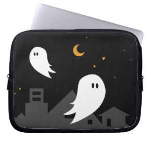 Capa Para Notebook Cidade fantasma do desenho animado do Halloween