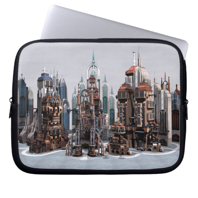 Capa Para Notebook Cidade Futurista (Frente)