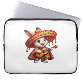 Capa Para Notebook Cinco de Mayo Coelho Vestindo Sóbrero Mexicano