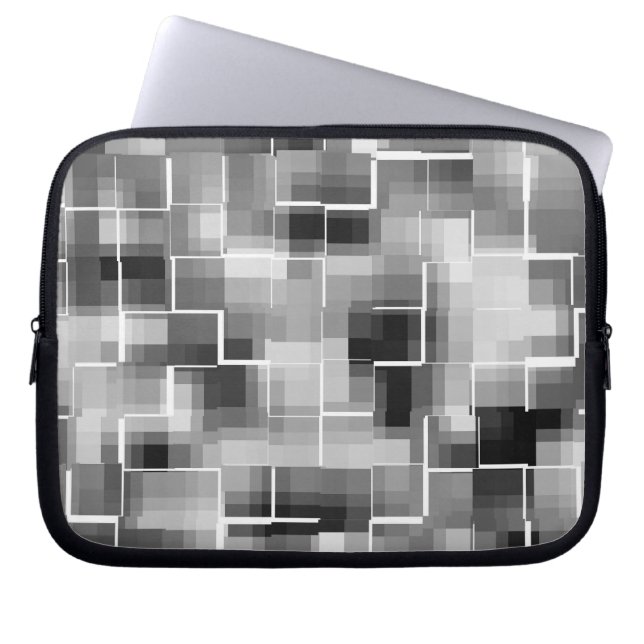 Capa Para Notebook Cinza abstrato Black White (Frente)