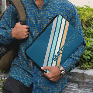 Capa Para Notebook Cinza Azul-azul-turquesa Personalizada - Arte com 