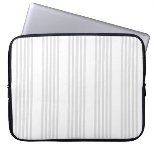Capa Para Notebook Cinza clara e padrão de cinco faixas brancas