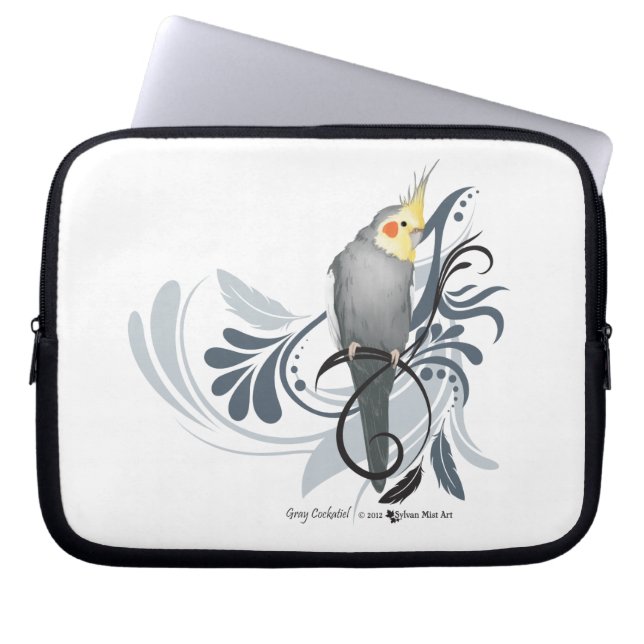 Capa Para Notebook Cinza Cockatiel (Frente)